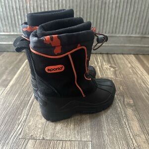 Ost Black and Orange Rain & Snow Boots Weather-Resistant Durable Sole